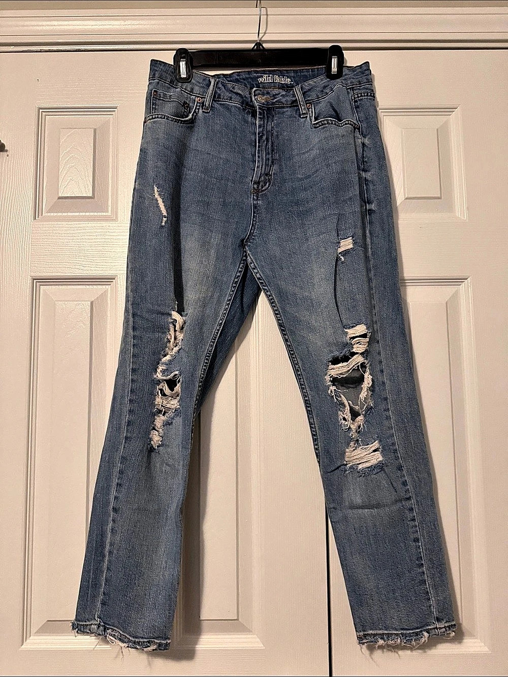 Wild Fable High-Rise Distressed Straight Leg Jeans Straight Leg Distressed Jeans